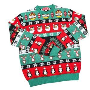 🎄 You Look Ugly Today Christmas Sweater Snowmen Penguins Men’s Size M